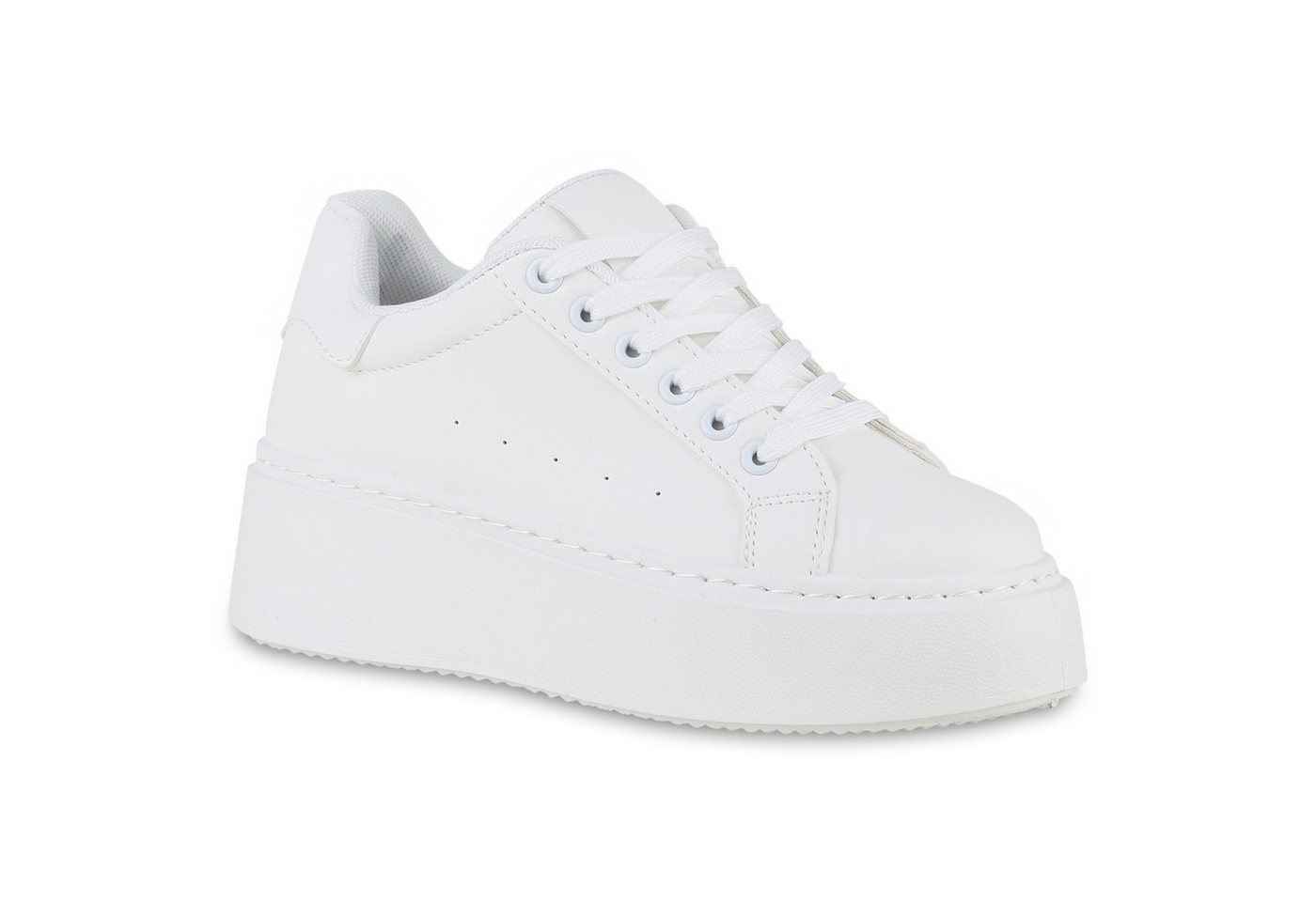 VAN HILL 840983 Plateausneaker Damen Plateau Sneaker Schnürer Wedges Freizeit Leder-Optik von VAN HILL