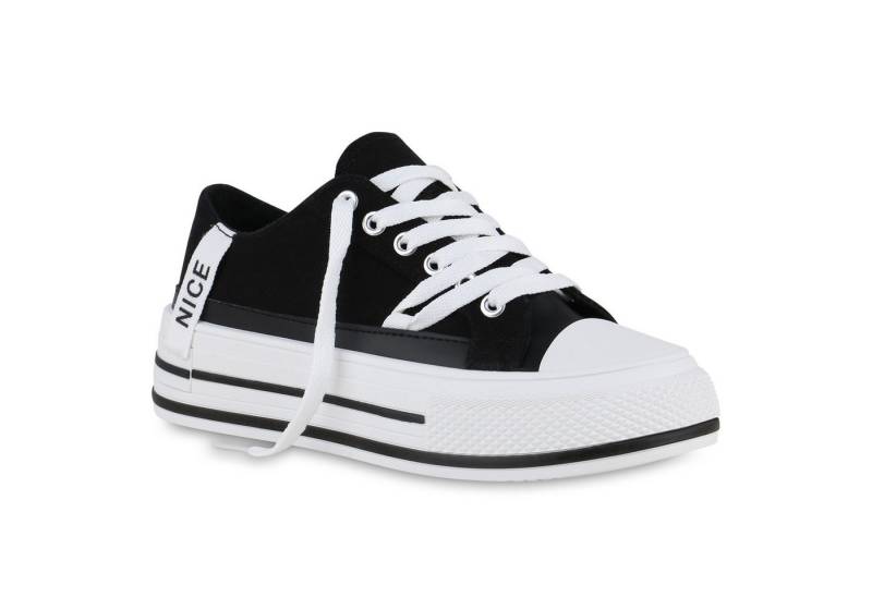 VAN HILL 840989 Sneaker Damen Sneaker Low Schnürer Prints Wedges Stoff VAN HILL 840989 Sneaker Damen Sneaker Low Schnürer Prints Wedges Stoff von VAN HILL