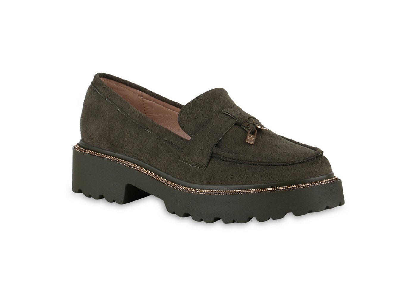 VAN HILL 840998 Outdoorschuh Damen Plateauschuhe Slippers Strass Profil-Sohle von VAN HILL
