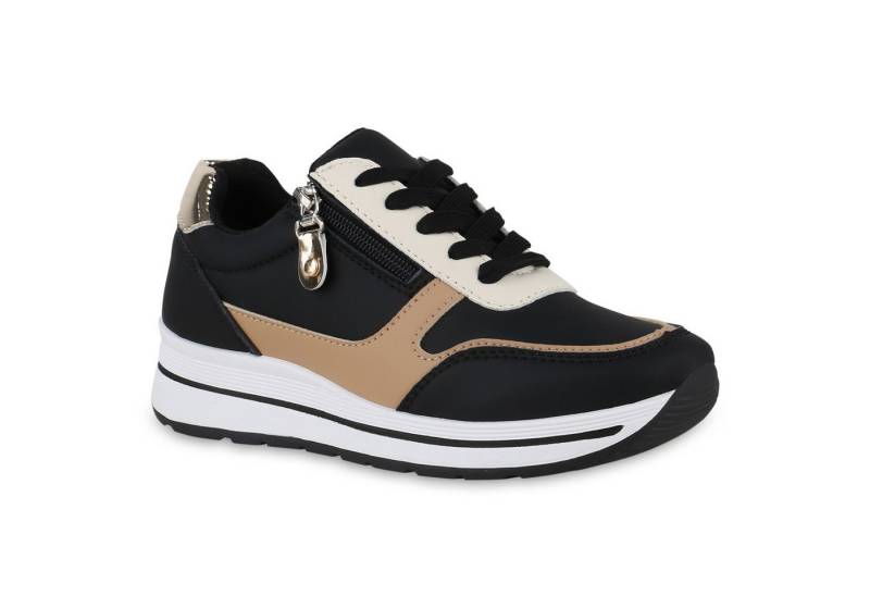 VAN HILL 841046 Wedgesneaker Damen Sneaker Wedges Bequeme Metallic Profil-Sohle Zipper VAN HILL 841046 Wedgesneaker Damen Sneaker Wedges Bequeme Metallic Profil-Sohle Zipper von VAN HILL