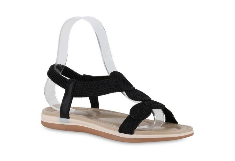 VAN HILL 841056 Riemchensandale Damen Riemchensandalen Sandalen Basic Sommer Freizeit von VAN HILL