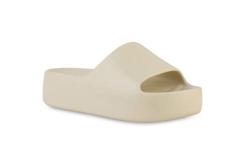 VAN HILL 841109 Sandalette Damen Pantoletten Sandaletten Plateau Schlappen Basic von VAN HILL