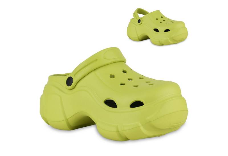 VAN HILL 841112 Plateausandaletten Damen Plateau Sandaletten Cut-Outs Profil-Sohle Plateau- von VAN HILL