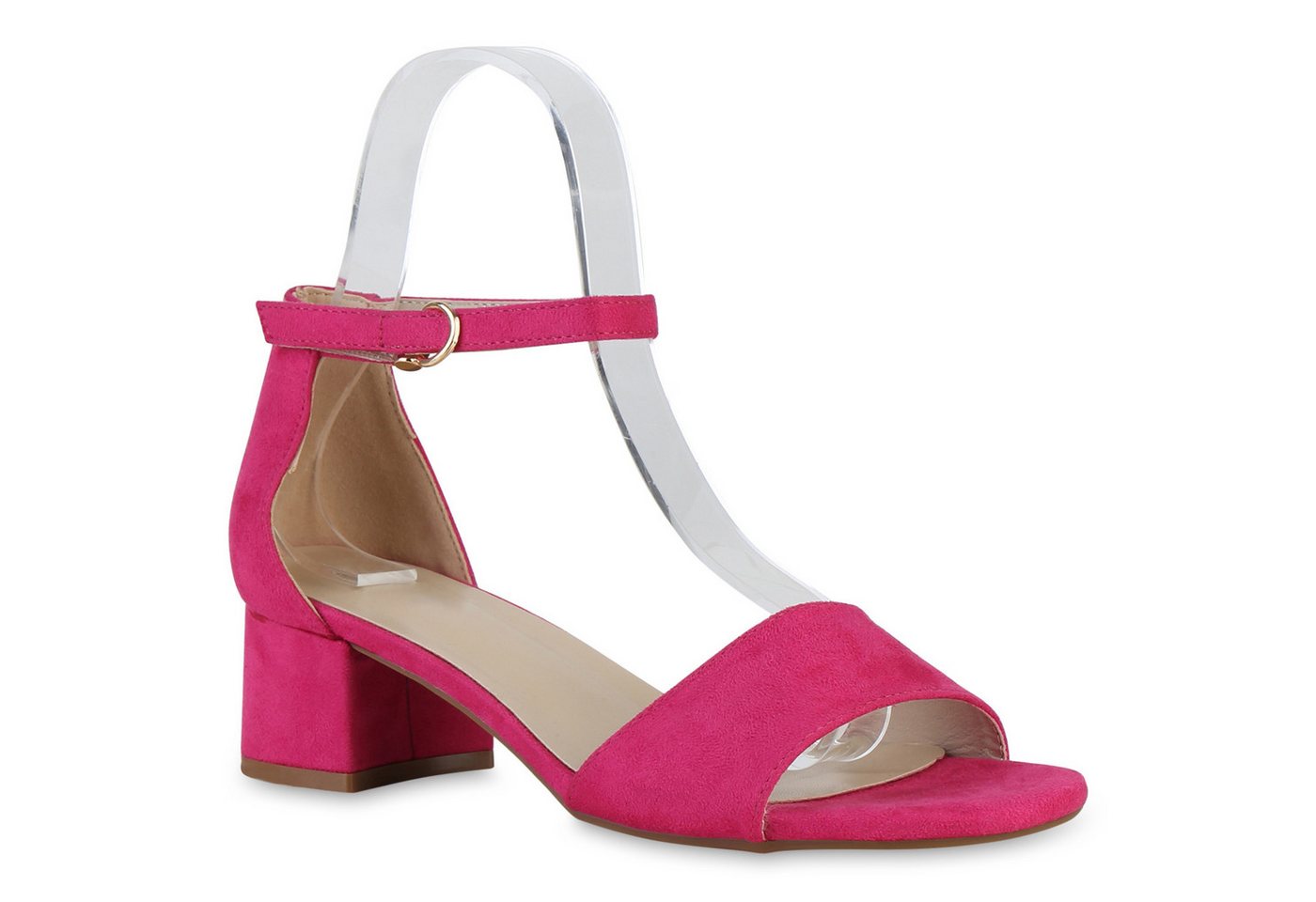 VAN HILL 841131 Sandalette Damen Klassische Sandaletten Elegante Basic Leder-Optik von VAN HILL