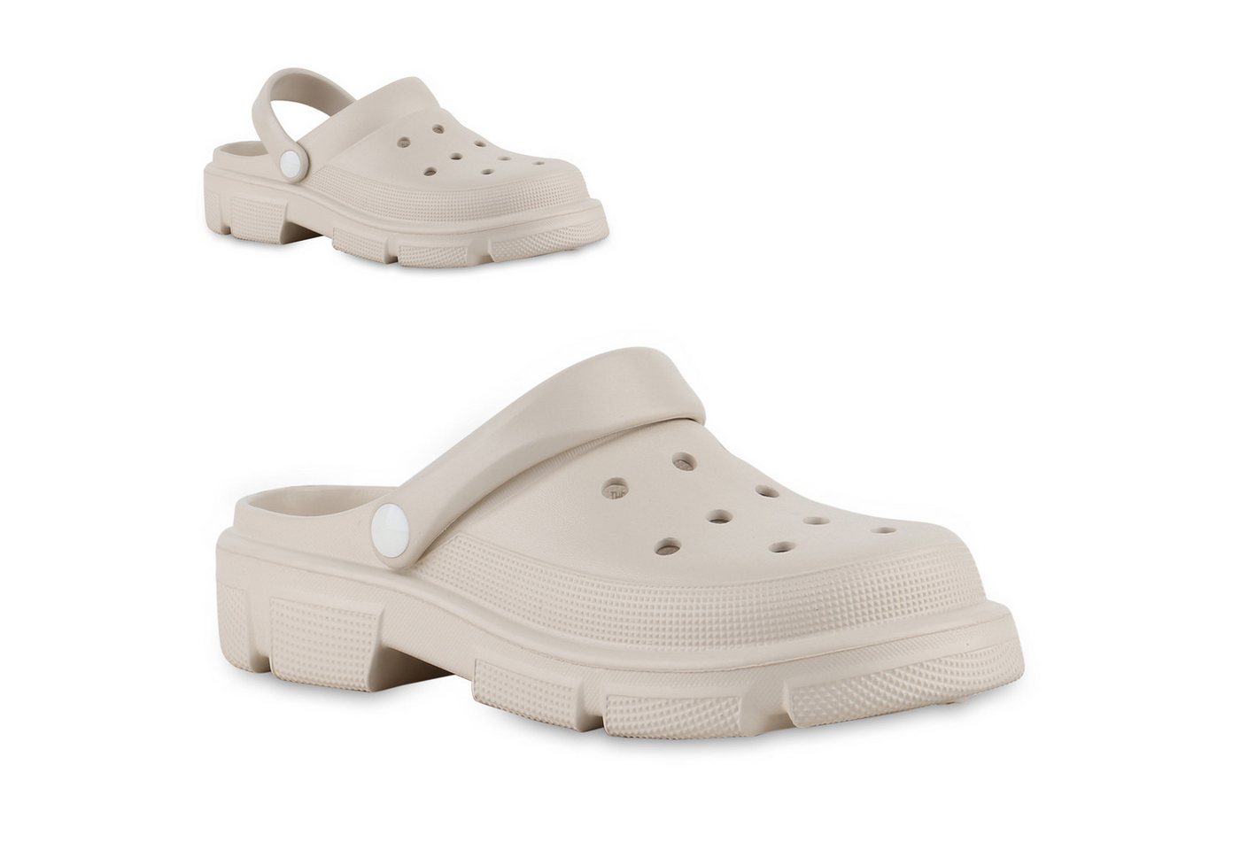 VAN HILL 841148 Pantolette Damen Pantoletten Sandalen Bequeme Cut-outs Profil-Sohle von VAN HILL