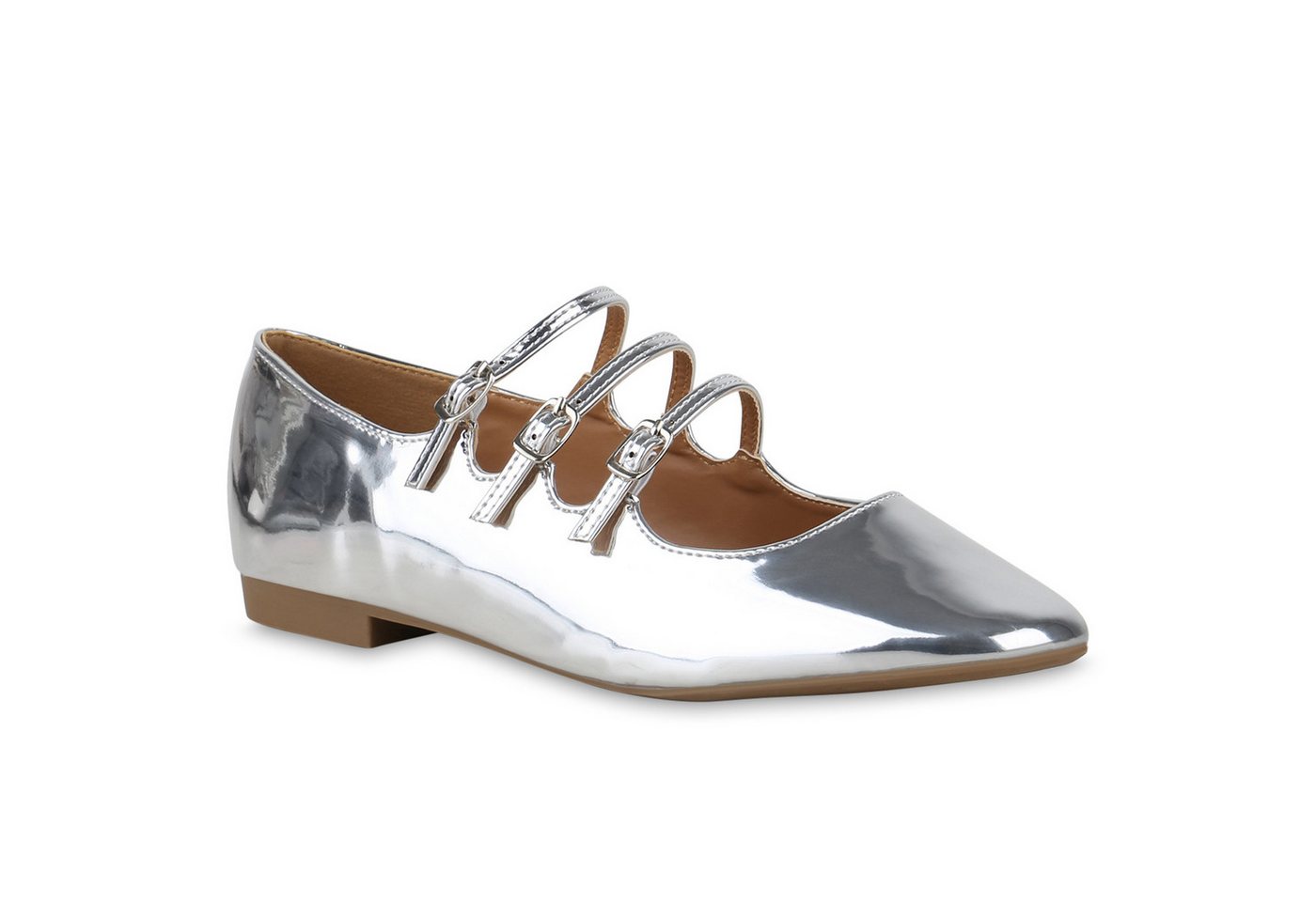 VAN HILL 841167 Ballerina Damen Riemchenballerinas Ballerinas Klassisch Lack Freizeit von VAN HILL