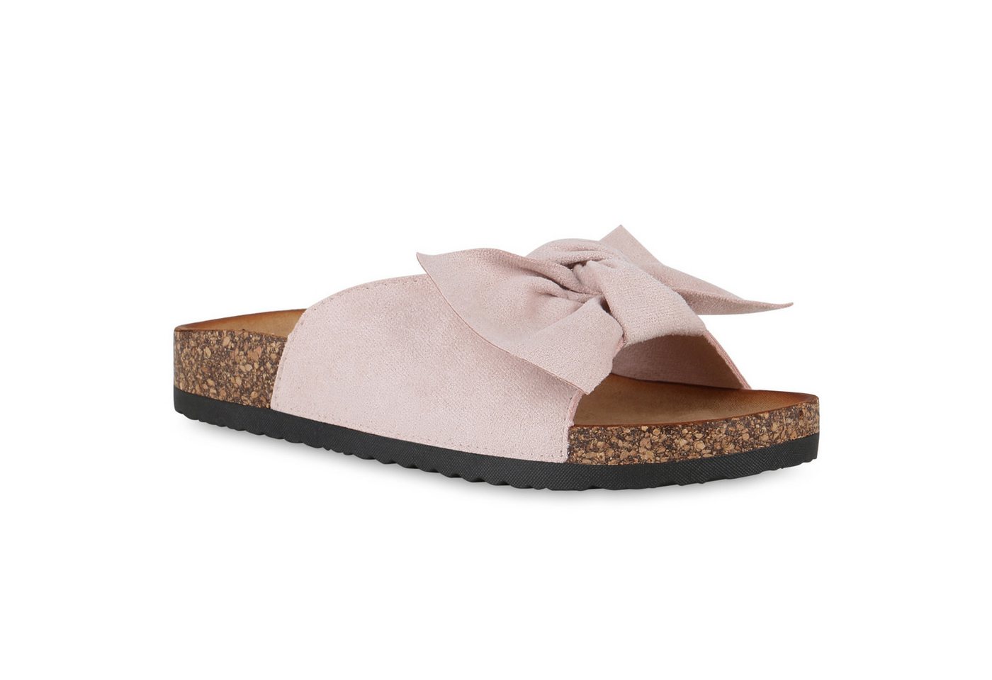 VAN HILL 841203 Pantolette Damen Pantoletten Sandalen Bequeme Korkoptik Schleifen von VAN HILL