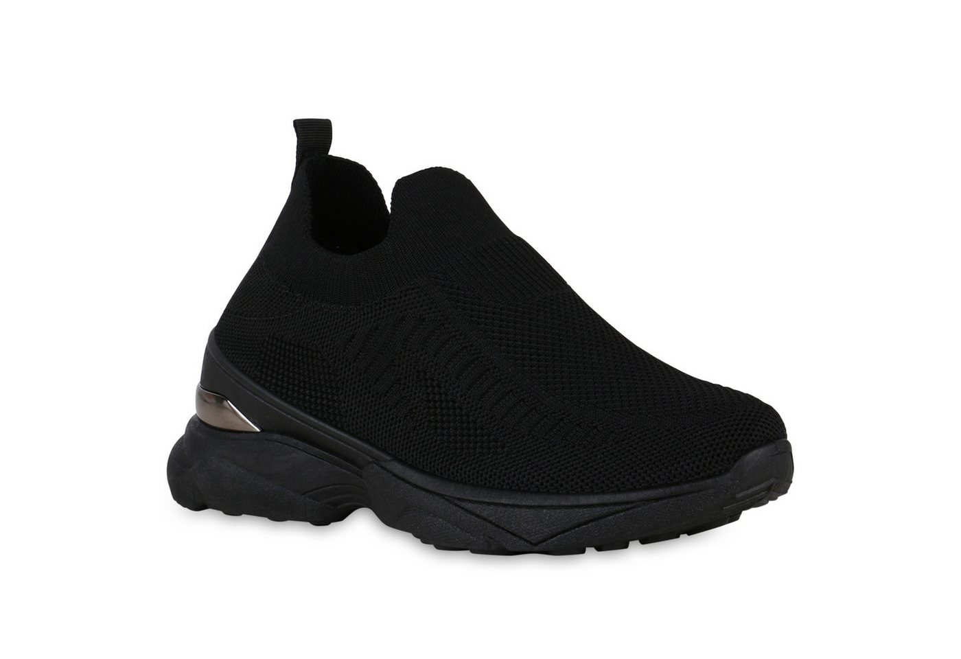 VAN HILL 841254 Laufschuh Damen Slip Ons Sportschuhe Strick Profil-Sohle Stoff von VAN HILL