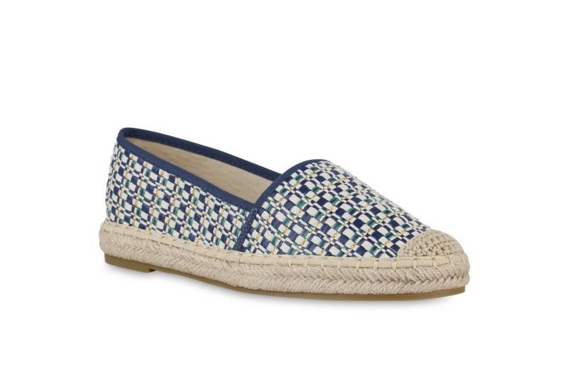 VAN HILL 841266 Espadrille Damen Espadrilles Slippers Bast Prints Freizeit Slip On von VAN HILL