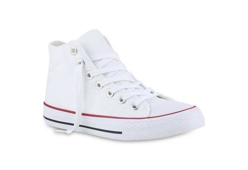 VAN HILL 841313 Sneaker Damen Sneaker High Schnürer Bequeme Basic Freizeit Stoff von VAN HILL