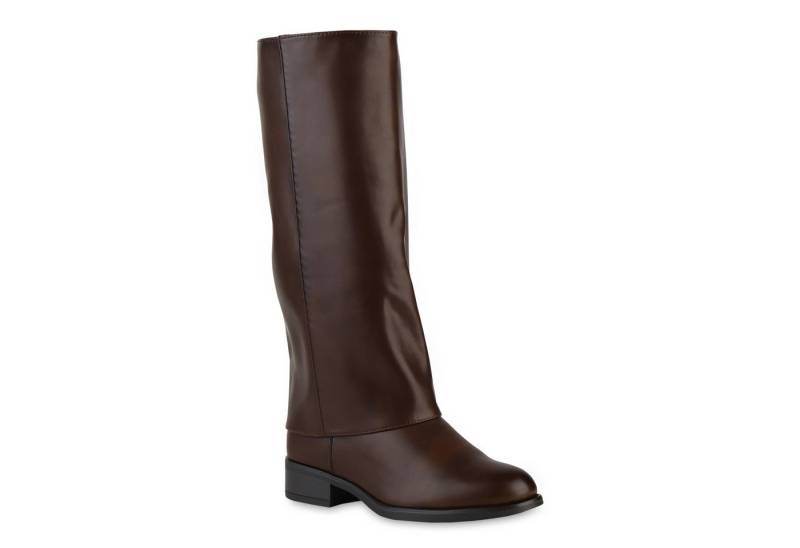 VAN HILL 841330 Stiefel Damen Gefütterte Klassische Stiefel Leder-Optik Basic von VAN HILL