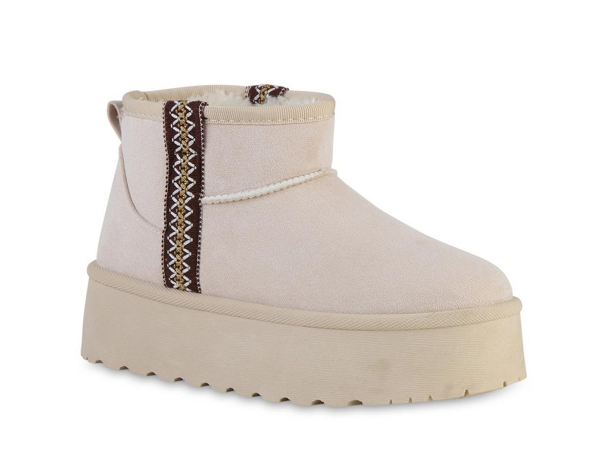 VAN HILL 841343 Winterstiefelette Damen Warm Gefütterte Winter Boots Bequeme Stickereien von VAN HILL