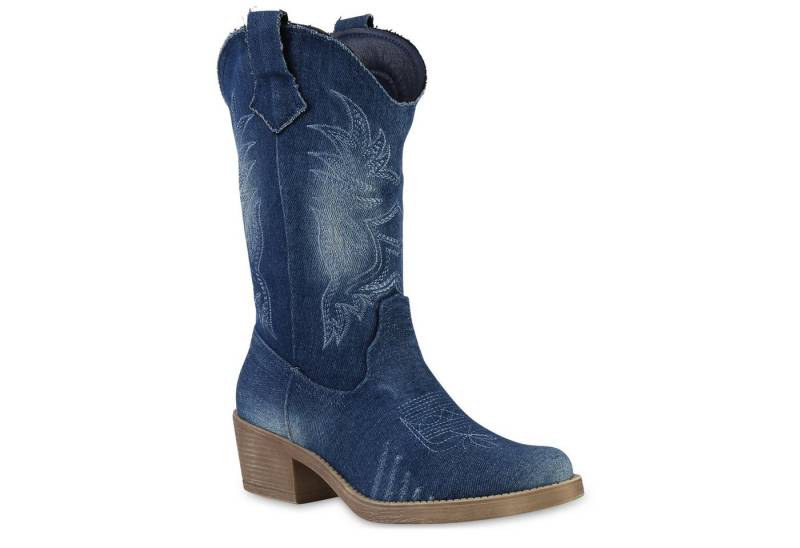 VAN HILL 841346 Cowboy Boots Damen Cowboy Boots Stiefeletten Denim Stiefel Stickereien VAN HILL 841346 Cowboy Boots Damen Cowboy Boots Stiefeletten Denim Stiefel Stickereien von VAN HILL