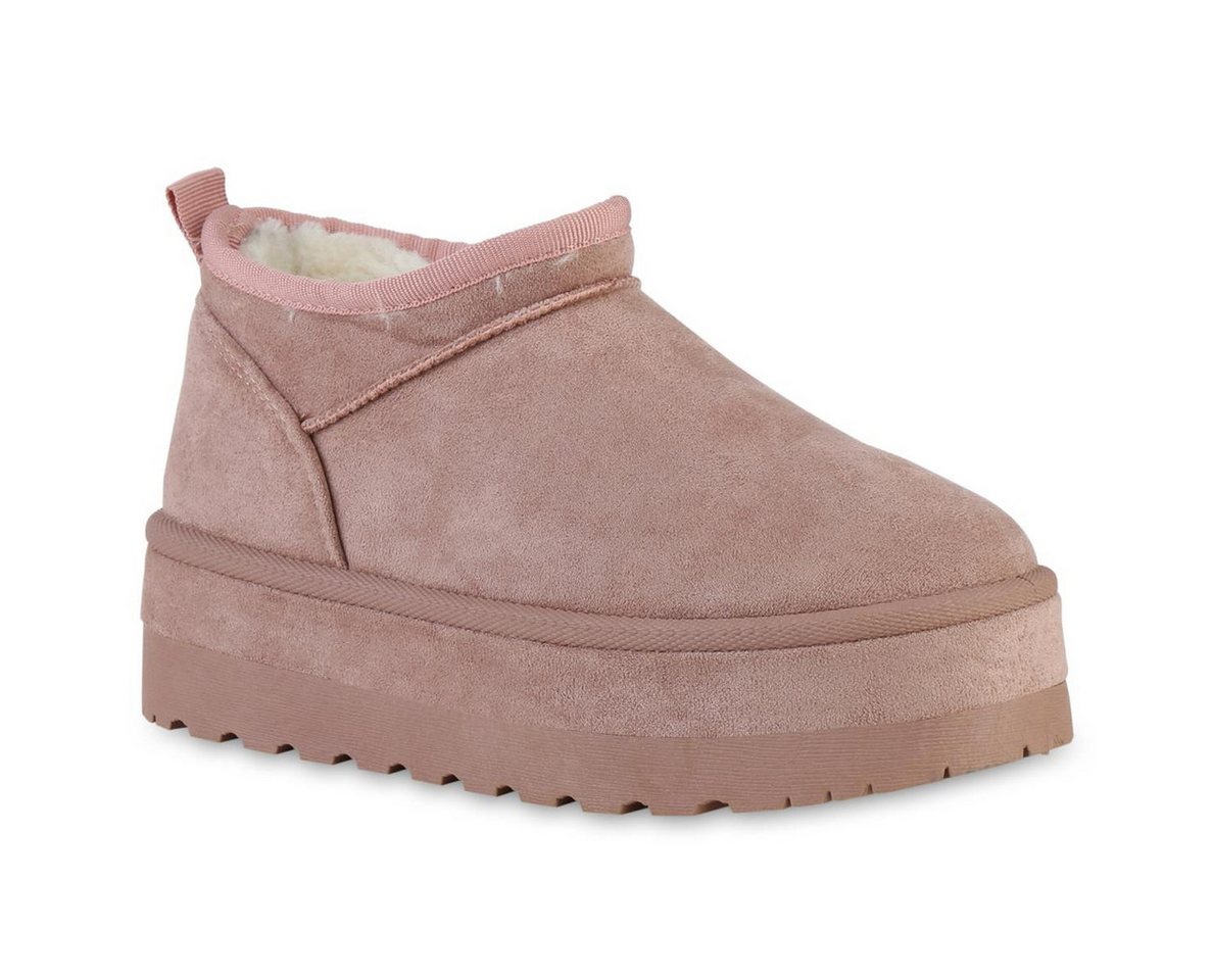 VAN HILL 841362 Winterstiefelette Damen Warm Gefüttert Winter Boots Stiefeletten Profil-Sohle von VAN HILL