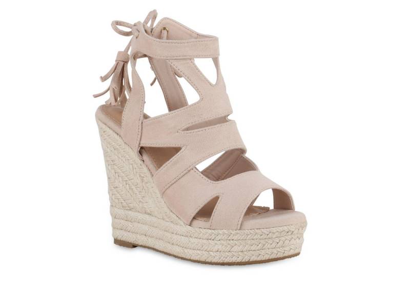 VAN HILL 841372 Keilsandalette Damen Keilsandaletten Sandaletten Bast Quasten Cut-Outs VAN HILL 841372 Keilsandalette Damen Keilsandaletten Sandaletten Bast Quasten Cut-Outs von VAN HILL