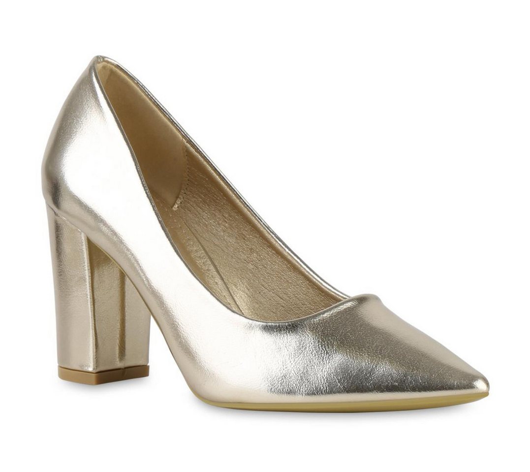 VAN HILL 841389 Pumps Damen Spitze Pumps Elegante Leder-Optik Klassische Basic von VAN HILL