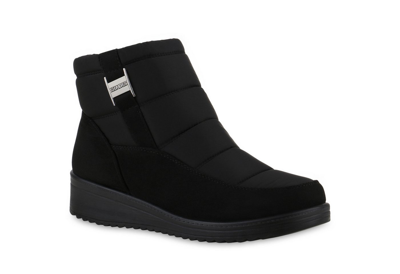 VAN HILL 841407 Winterstiefelette Damen Warm Gefütterte Winter Boots Bequem Booties Gesteppt von VAN HILL