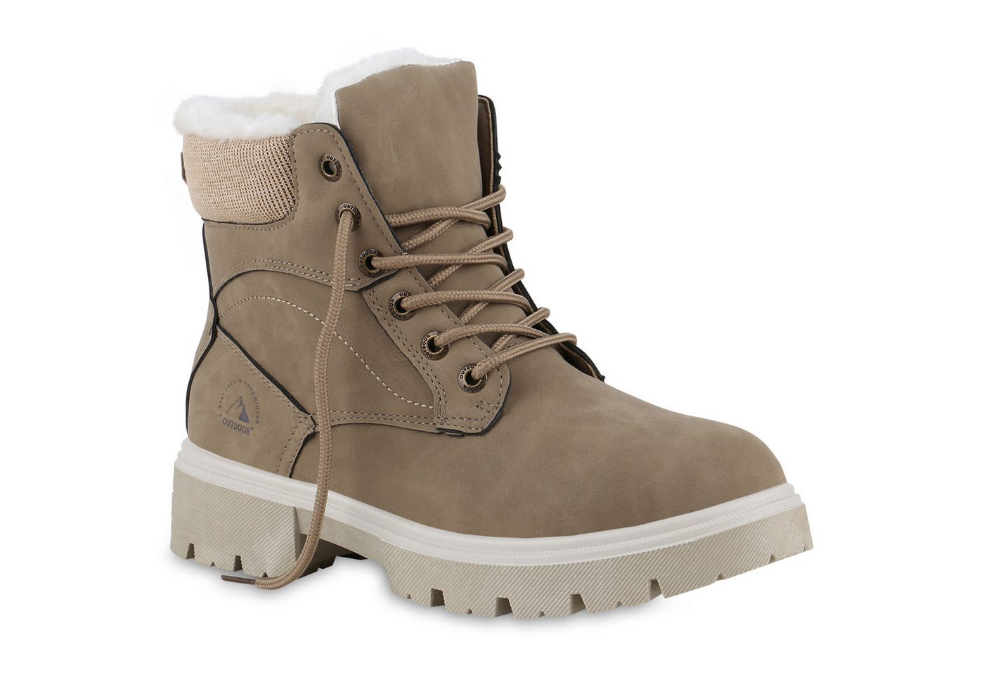 VAN HILL 841423 Stiefelette Damen Warm Gefütterte Worker Boots Stiefeletten Bequeme von VAN HILL