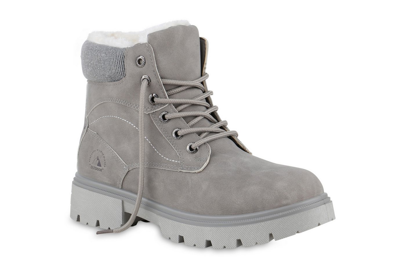 VAN HILL 841423 Stiefelette Damen Warm Gefütterte Worker Boots Stiefeletten Bequeme von VAN HILL