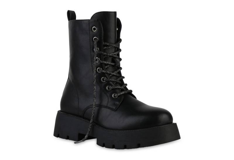 VAN HILL 841446 Schnürstiefelette Damen Leicht Gefütterte Schnürstiefeletten Stiefeletten von VAN HILL