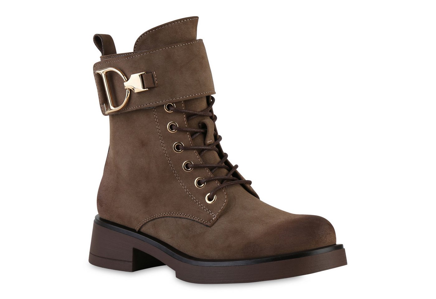 VAN HILL 841450 Schnürstiefelette Damen Schnürstiefeletten Stiefeletten Schnürer Basic Schnür- von VAN HILL