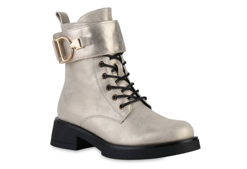 VAN HILL 841450 Schnürstiefelette Damen Schnürstiefeletten Stiefeletten Schnürer Basic Schnür- von VAN HILL