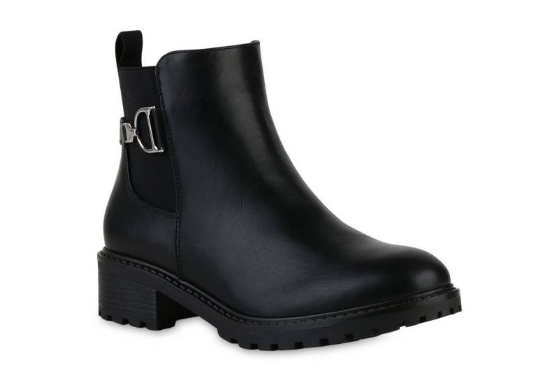 VAN HILL 841453 Stiefelette Damen Leicht Gefüttert Klassische Stiefeletten Profil-Sohle von VAN HILL