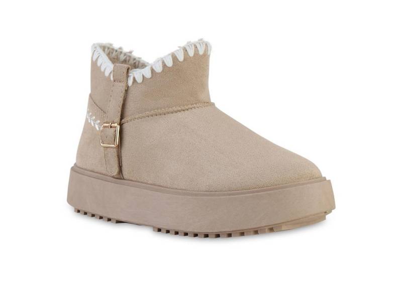 VAN HILL 841456 Winterstiefelette Damen Warm Gefütterte Winter Boots Stiefeletten Bequeme von VAN HILL