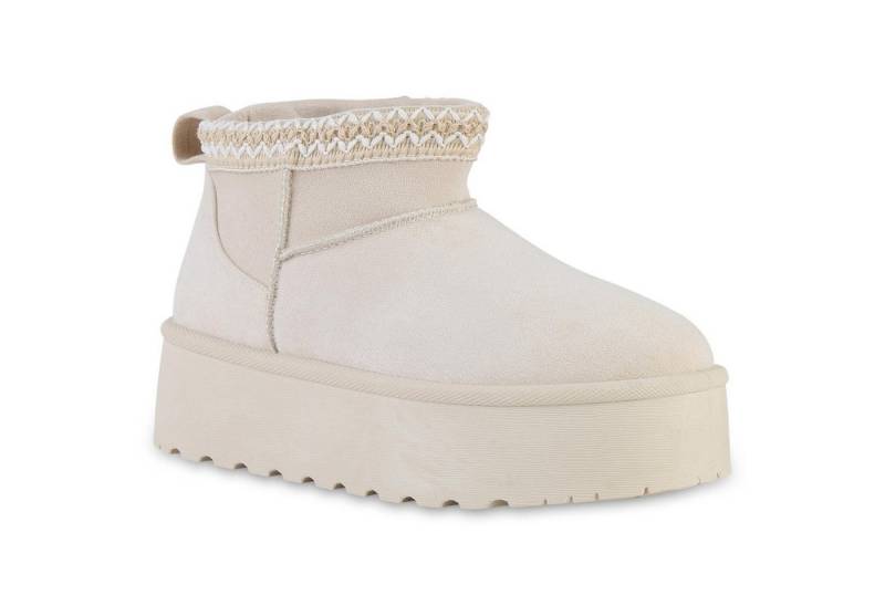 VAN HILL 841461 Winterstiefelette Damen Warm Gefütterte Winter Boots Stiefeletten Stickereien von VAN HILL