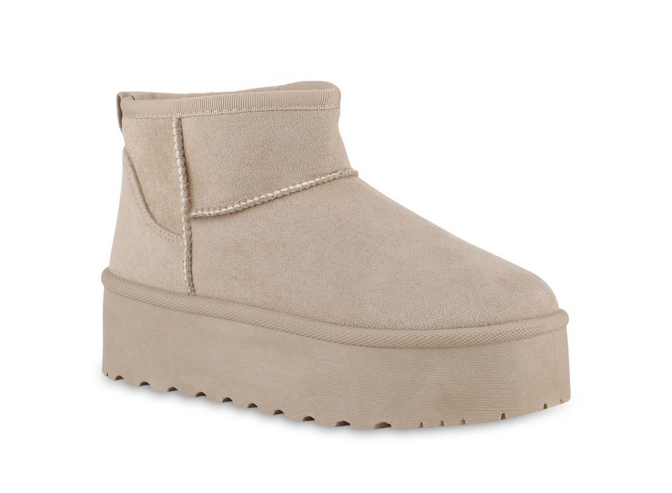 VAN HILL 841471 Winterstiefelette Damen Warm Gefüttert Winter Boots Stiefeletten Profil-Sohle von VAN HILL