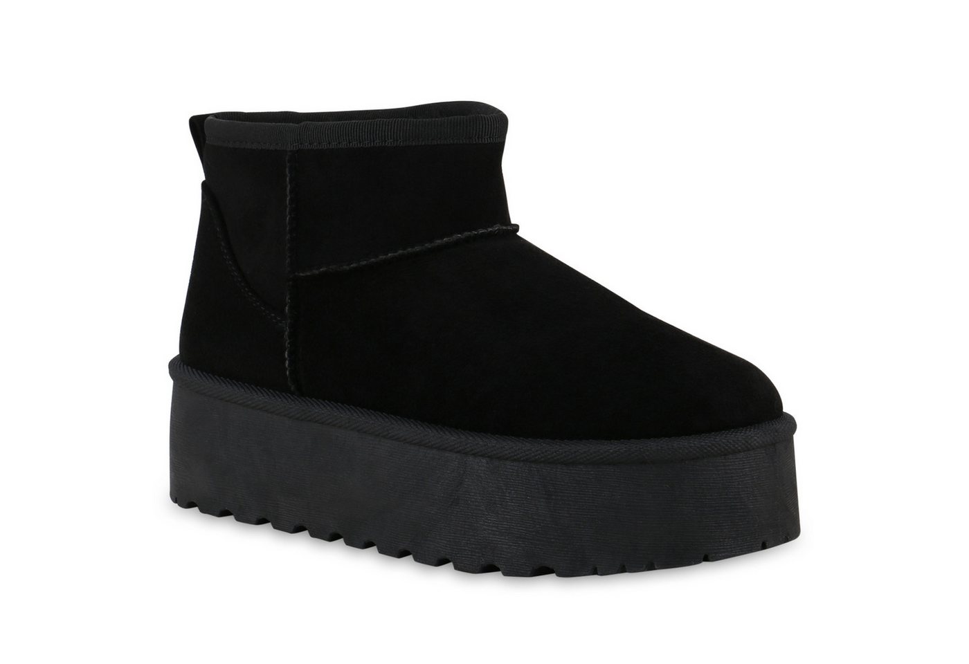 VAN HILL 841471 Winterstiefelette Damen Warm Gefüttert Winter Boots Stiefeletten Profil-Sohle von VAN HILL