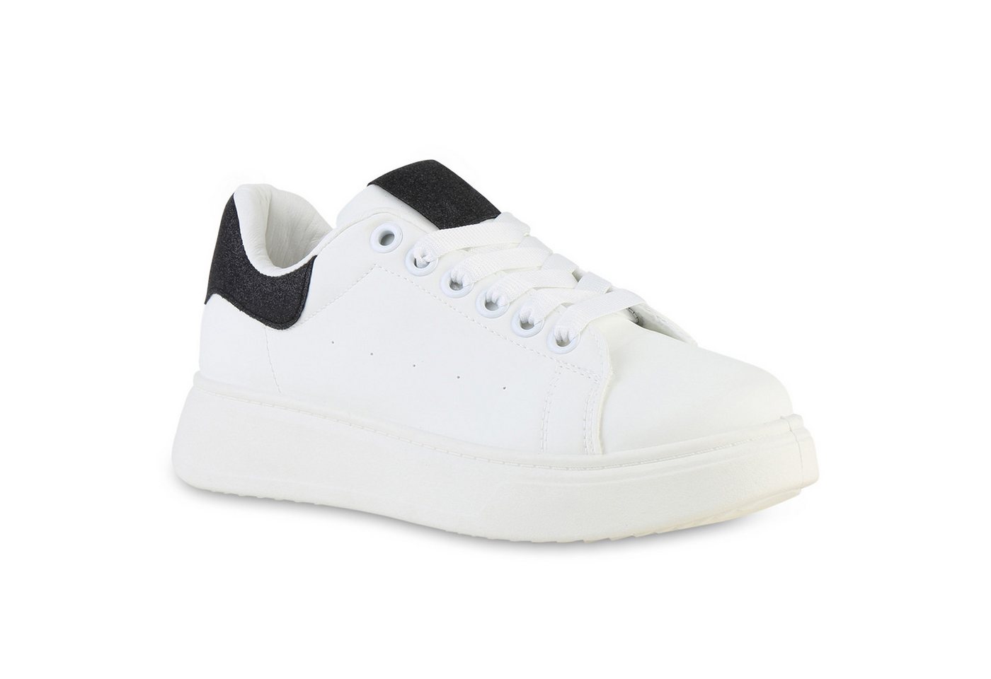 VAN HILL 841513 Plateausneaker Damen Plateau Sneaker Metallic Schnürer Freizeit von VAN HILL