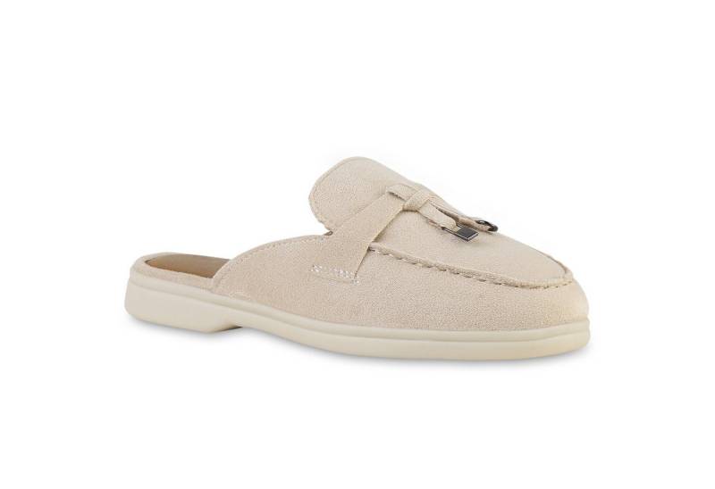 VAN HILL 841514 Pantolette Damen Pantoletten Sandalen Haussschuhe Basic Slip Ons von VAN HILL