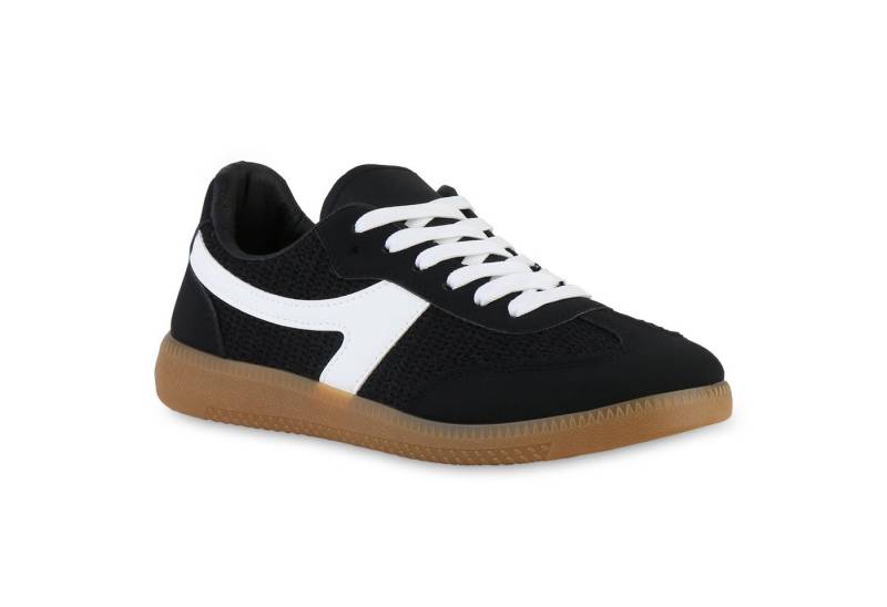 VAN HILL 841515 Sneaker Damen Sneaker Low Schnürer Bequeme Strick Freizeit Schnür- von VAN HILL