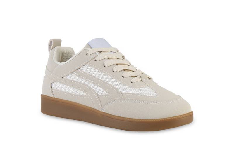 VAN HILL 841526 Sneaker Damen Sneaker Low Schnürer Bequeme Metallic Schnür- von VAN HILL