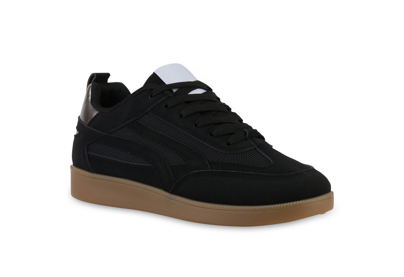 VAN HILL 841526 Sneaker Damen Sneaker Low Schnürer Bequeme Metallic Schnür- von VAN HILL