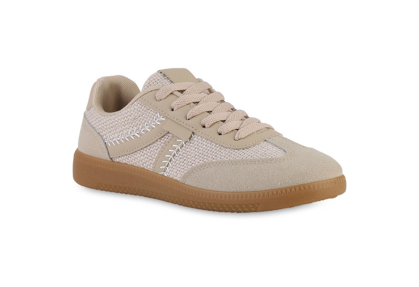 VAN HILL 841527 Sneaker Damen Sneaker Low Schnürer Bequeme Strick Freizeit von VAN HILL