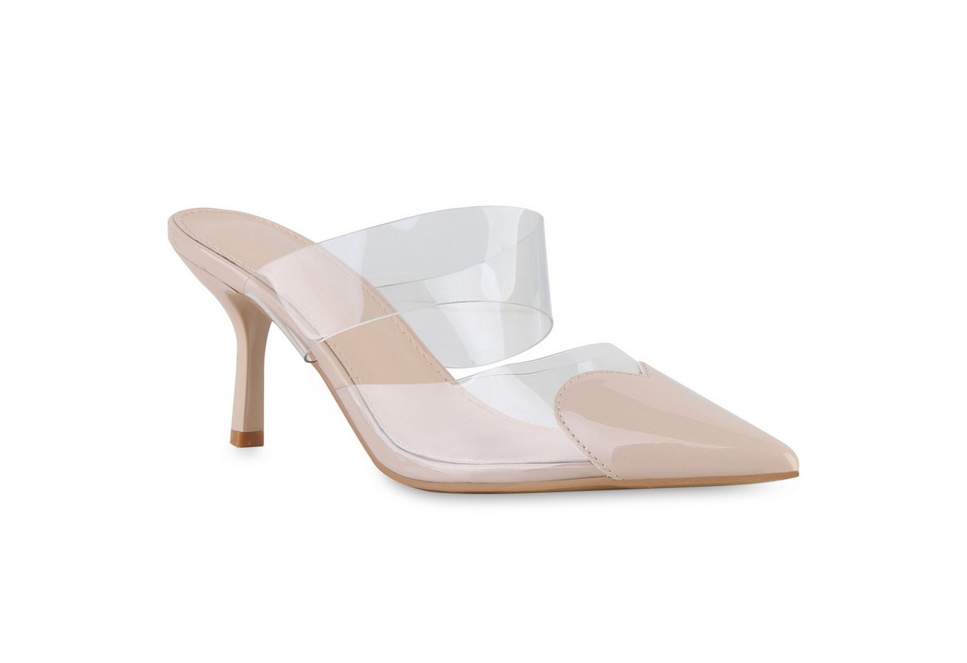 VAN HILL 841531 Sandalette Damen Pantoletten Sandaletten Transparente Party Lack von VAN HILL