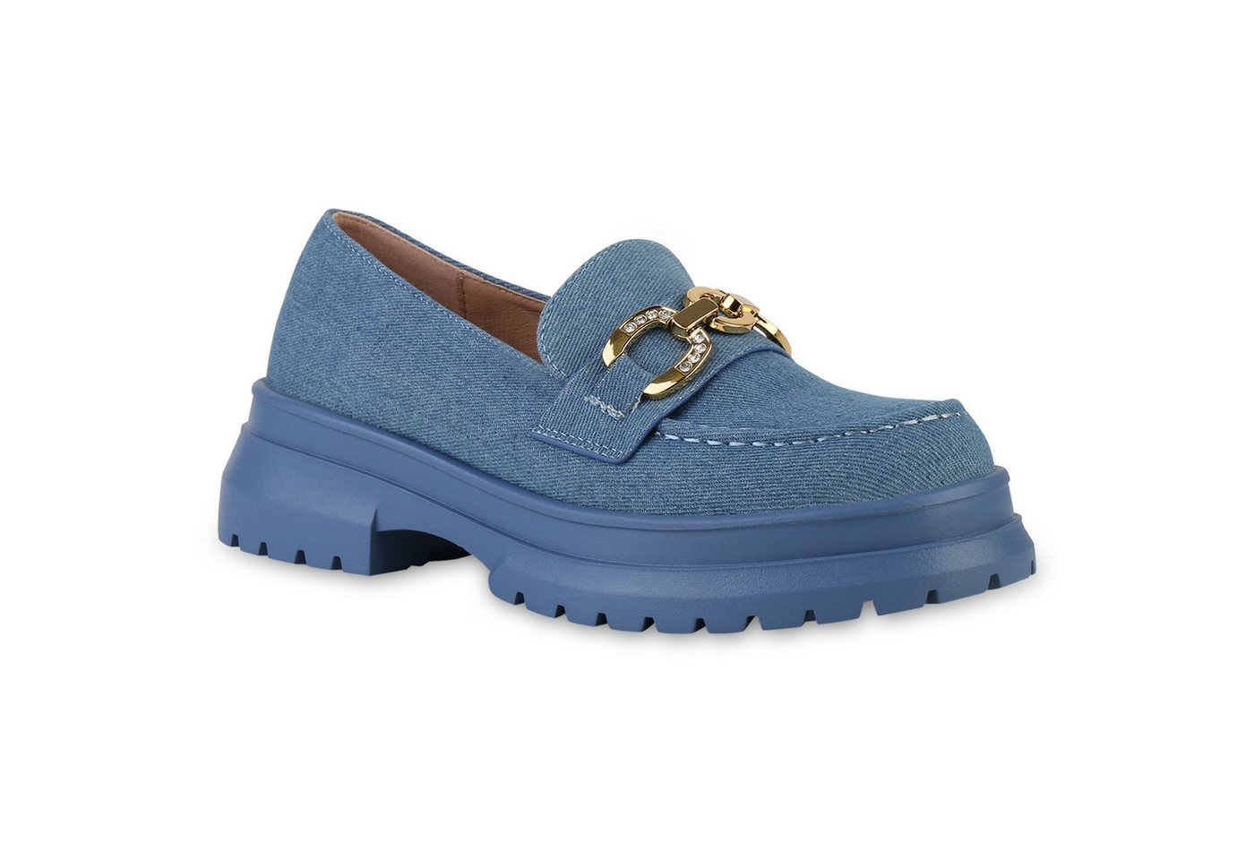 VAN HILL 841541 Outdoorschuh Damen Plateauschuhe Halbschuhe Slippers Strass Profil-Sohle von VAN HILL
