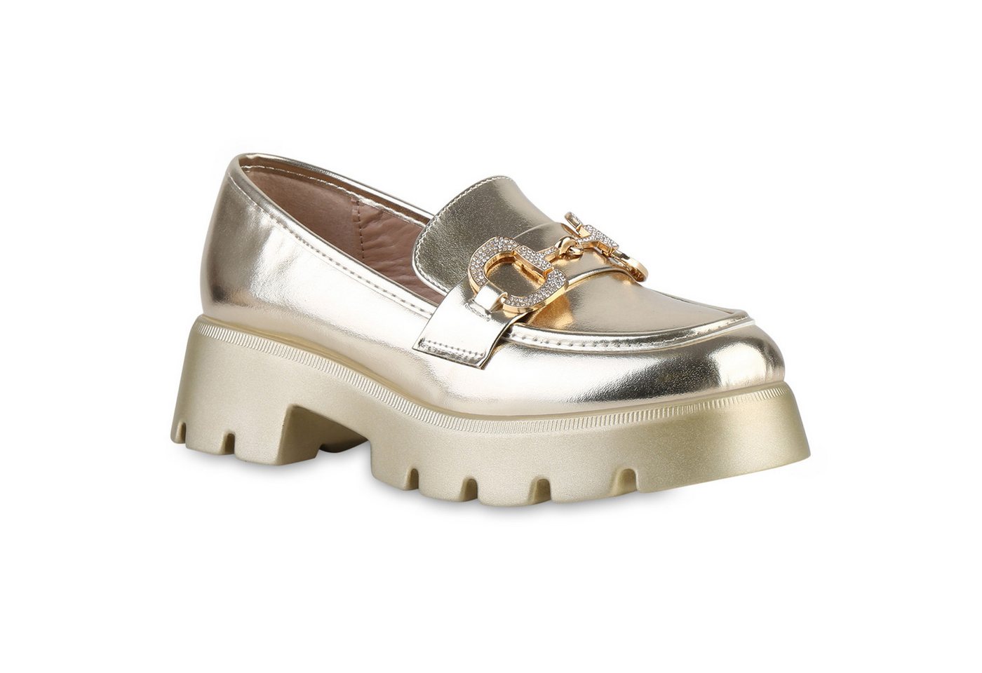 VAN HILL 841545 Outdoorschuh Damen Plateauschuhe Halbschuhe Slippers Strass Profil-Sohle von VAN HILL