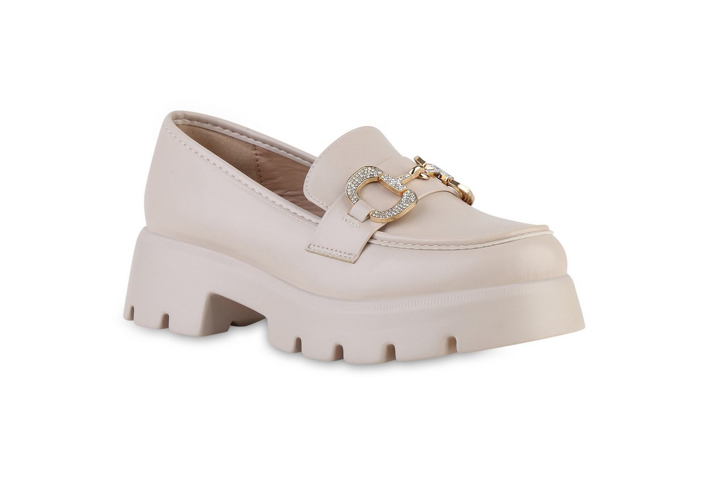 VAN HILL 841545 Outdoorschuh Damen Plateauschuhe Halbschuhe Slippers Strass Profil-Sohle von VAN HILL
