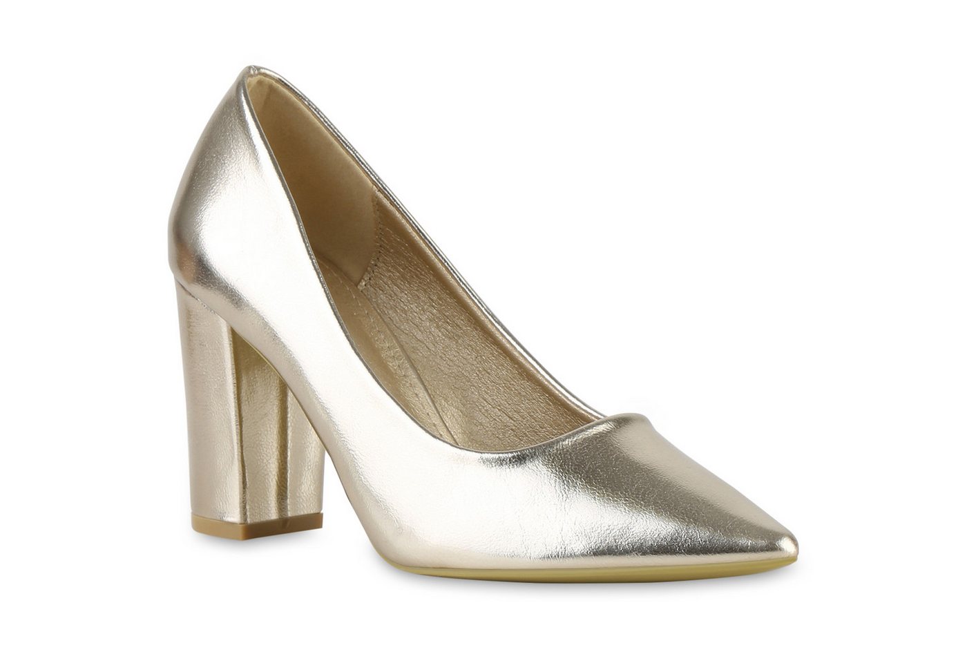 VAN HILL 841546 Pumps Damen Klassische Pumps Leder-Optik Absatzschuhe Spitz Basic von VAN HILL