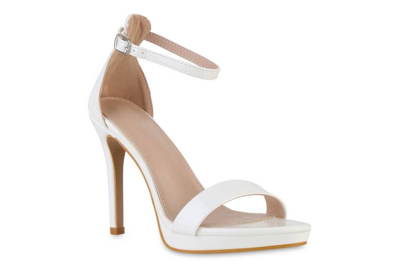 VAN HILL 841558 High-Heel-Sandalette Damen High Heels Sandaletten Stiletto Leder-Optik Party Lack Schuh von VAN HILL