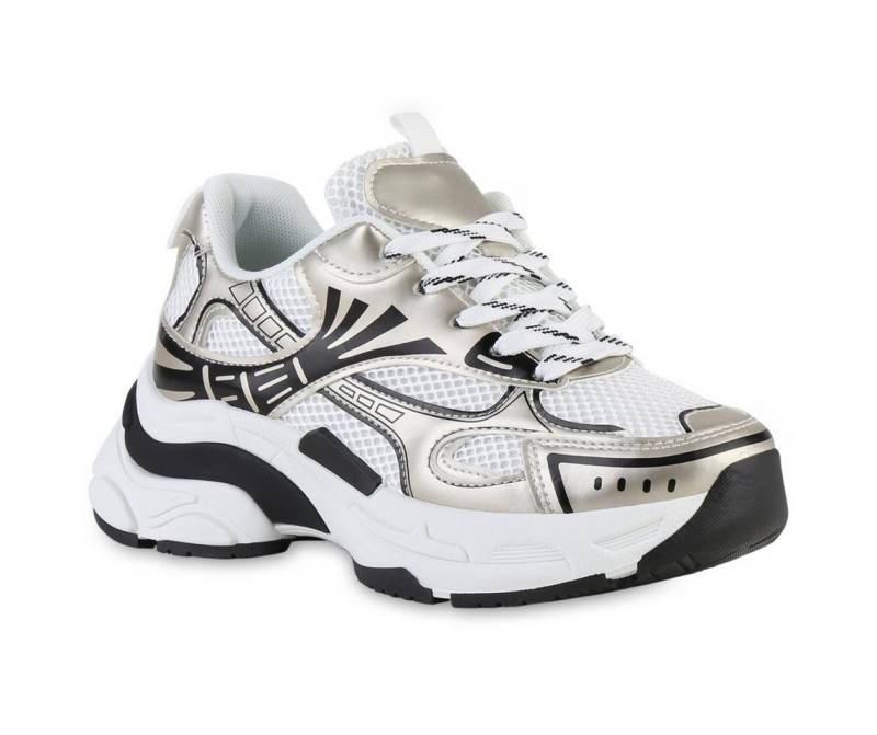 VAN HILL 841562 Plateausneaker Damen Plateau Sneaker Schnürer Metallic Profil-Sohle VAN HILL 841562 Plateausneaker Damen Plateau Sneaker Schnürer Metallic Profil-Sohle von VAN HILL
