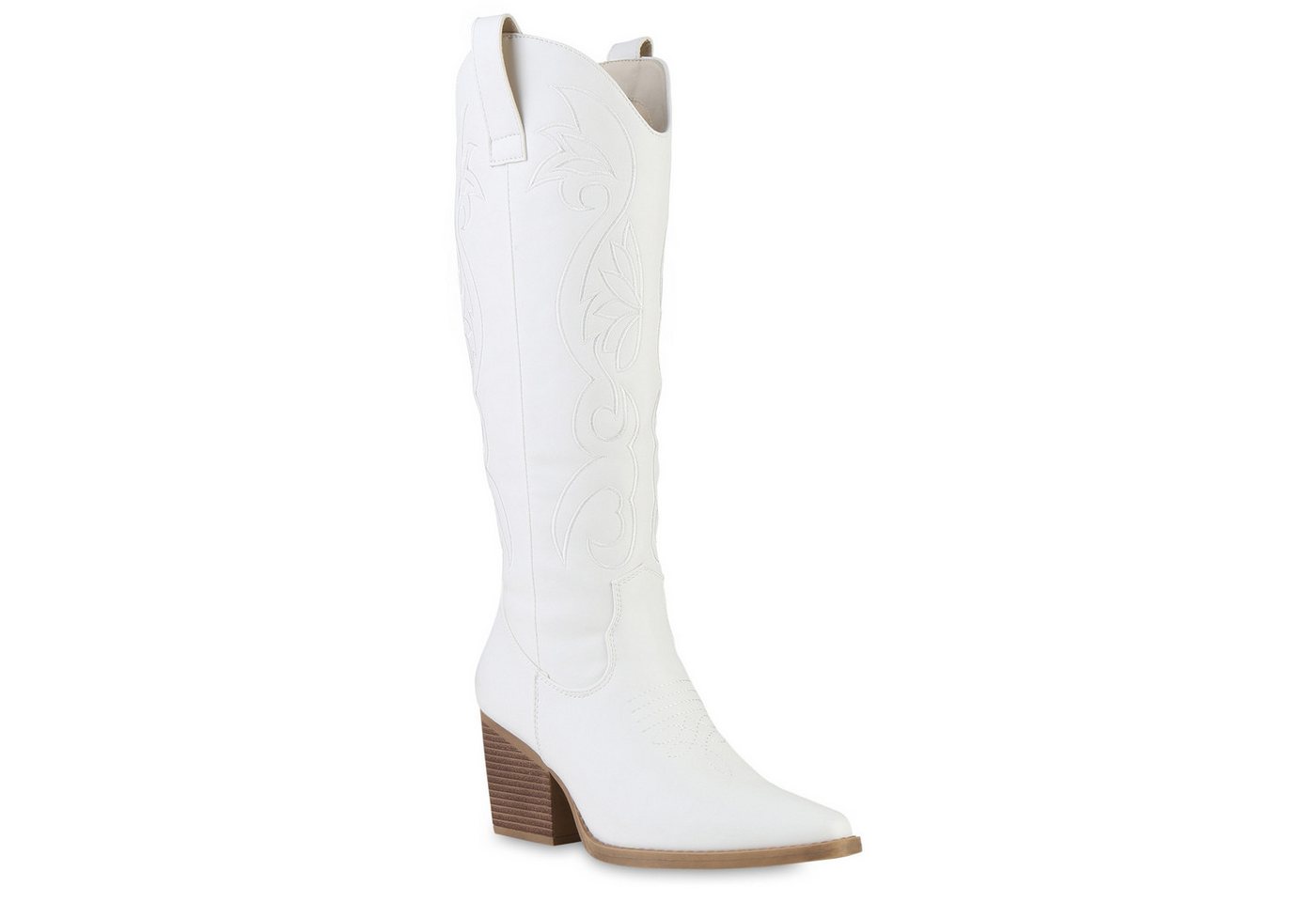 VAN HILL 841572 Cowboystiefel Damen Cowboystiefel Stiefel Spitze Stickereien Western von VAN HILL