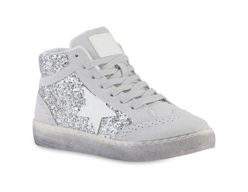 VAN HILL 841577 Sneaker Damen Sneaker High Schnürer Glitzer Freizeit Schnür- VAN HILL 841577 Sneaker Damen Sneaker High Schnürer Glitzer Freizeit Schnür- von VAN HILL