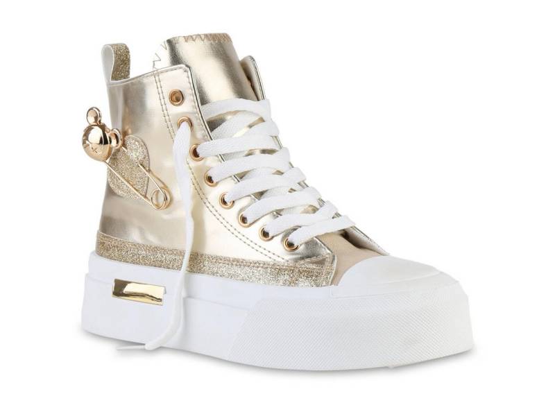VAN HILL 841578 Sneaker Damen Sneaker High Schnürer Glitzer Keilabsatz Freizeit VAN HILL 841578 Sneaker Damen Sneaker High Schnürer Glitzer Keilabsatz Freizeit von VAN HILL