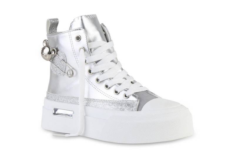 VAN HILL 841578 Sneaker Damen Sneaker High Schnürer Glitzer Keilabsatz Freizeit VAN HILL 841578 Sneaker Damen Sneaker High Schnürer Glitzer Keilabsatz Freizeit von VAN HILL