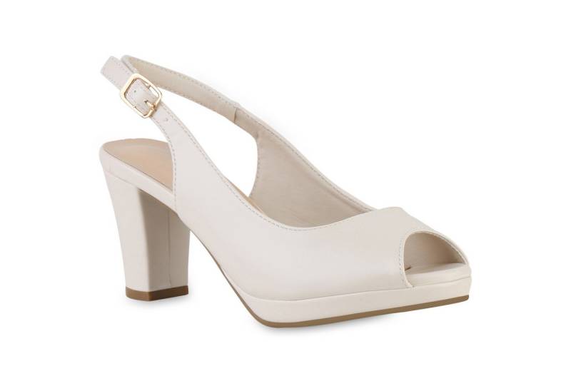 VAN HILL 841589 Sandalette Damen Klassische Sandaletten Basic Leder-Optik Freizeit von VAN HILL