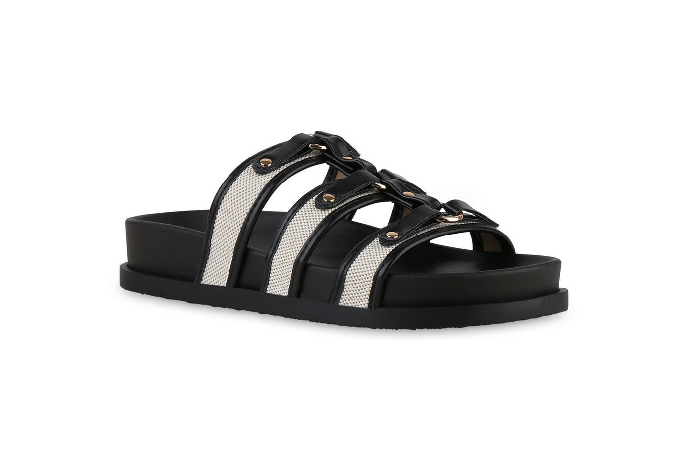 VAN HILL 841593 Pantolette Damen Pantoletten Sandalen Bequeme Basic Freizeit von VAN HILL